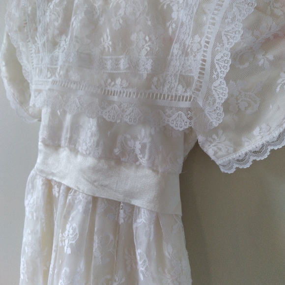 Vintage Lace Gunne Sax,Jessica McClintock Dress.Lace Prairie Dress,Cottagecore - Picture 9 of 12